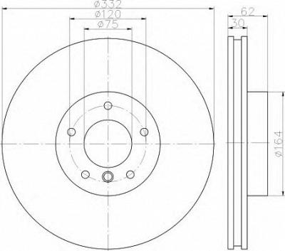HELLA 8dd355121431 -  Тормозной диск