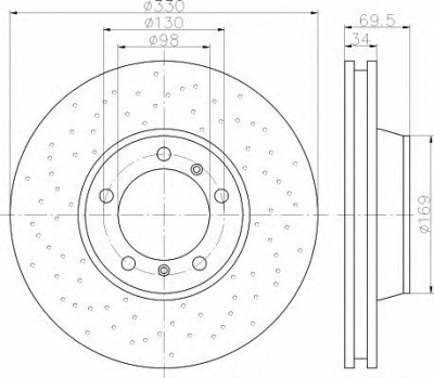 HELLA 8dd355121601 -  Тормозной диск