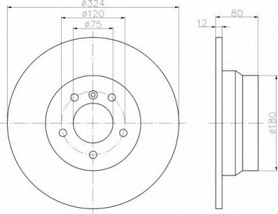 HELLA 8dd355121731 -  Тормозной диск