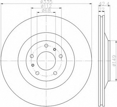 HELLA 8dd355121791 -  Тормозной диск