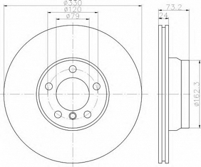 HELLA 8dd355121841 -  Тормозной диск