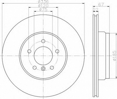 HELLA 8dd355122001 -  Тормозной диск