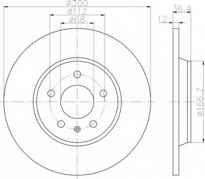 HELLA 8dd355122011 -  Тормозной диск