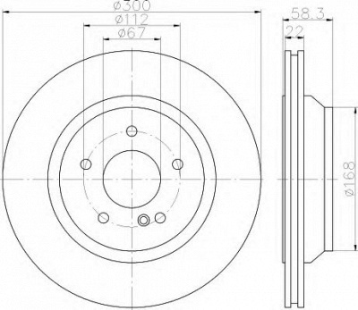 HELLA 8dd355122021 -  Тормозной диск