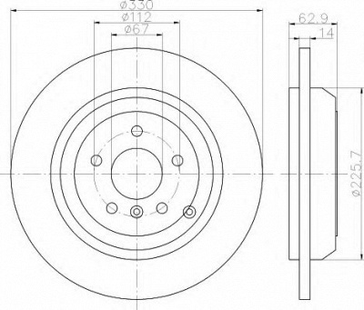HELLA 8dd355122061 -  Тормозной диск