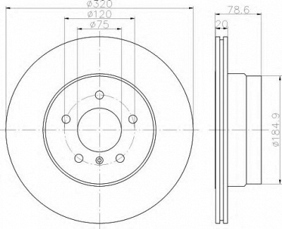 HELLA 8dd355122071 -  Тормозной диск