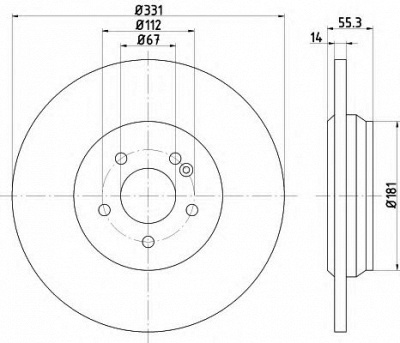 HELLA 8dd355122091 -  Тормозной диск