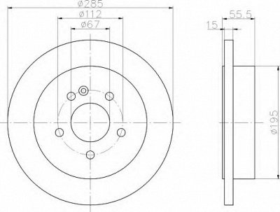 HELLA 8dd355122121 -  Тормозной диск