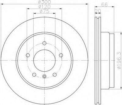 HELLA 8dd355122161 -  Тормозной диск
