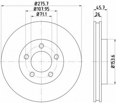 HELLA 8dd355122191 -  Тормозной диск