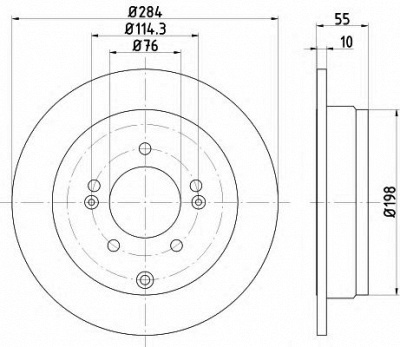 HELLA 8dd355122291 -  Тормозной диск