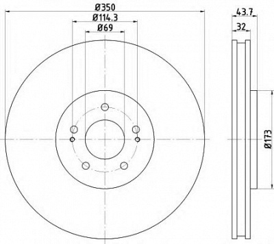 HELLA 8dd355122321 -  Тормозной диск
