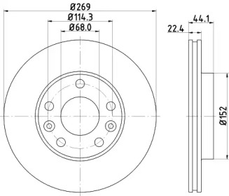 HELLA 8dd355122431 -  ДИСК ТОРМОЗНОЙ PRO