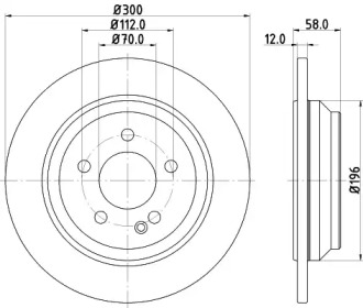 HELLA 8dd355122441 -  Тормозной диск