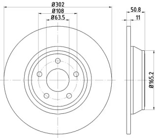 HELLA 8dd355122451 -  Тормозной диск