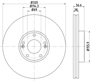 HELLA 8dd355122461 -  Тормозной диск