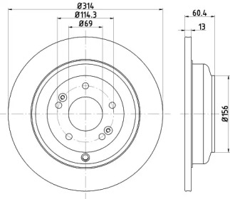 HELLA 8dd355122471 -  Тормозной диск