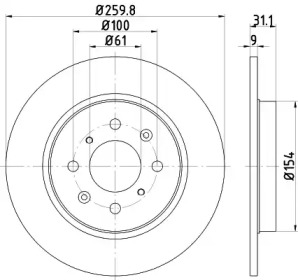 HELLA 8dd355122531 -  Тормозной диск