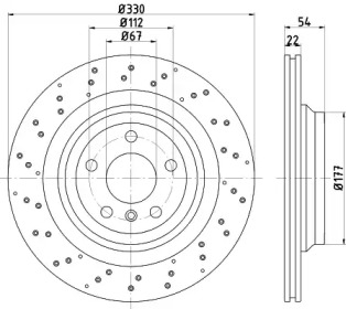 HELLA 8dd355122551 -  Тормозной диск