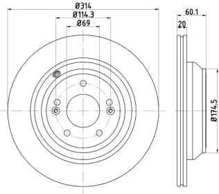 HELLA 8dd355122581 -  Тормозной диск