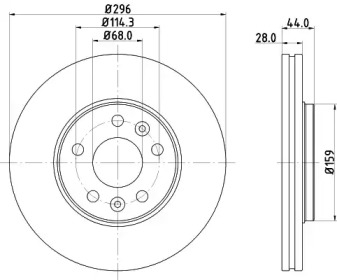HELLA 8dd355122601 -  Тормозной диск