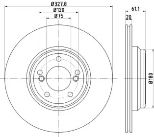 HELLA 8dd355122621 -  Тормозной диск