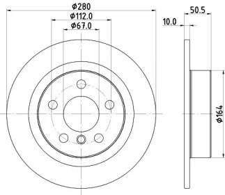 HELLA 8dd355122661 -  Тормозной диск