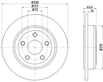 HELLA 8dd355122671 -  Тормозной диск