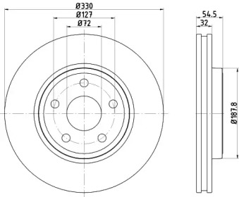 HELLA 8dd355122681 -  Тормозной диск