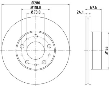 HELLA 8dd355122701 -  Тормозной диск