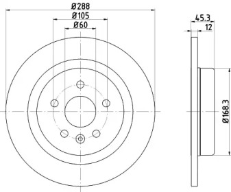 HELLA 8dd355122741 -  Тормозной диск