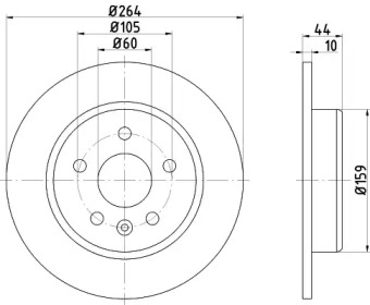 HELLA 8dd355122751 -  Тормозной диск