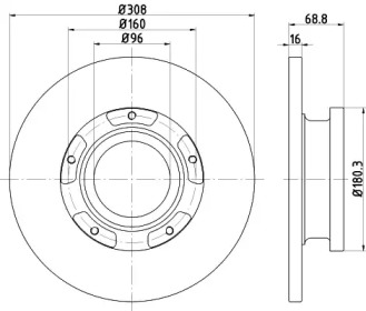 HELLA 8dd355122761 -  Тормозной диск