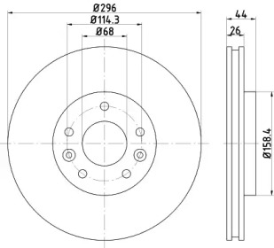 HELLA 8dd355122791 -  Тормозной диск