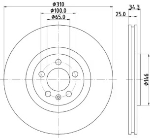 HELLA 8dd355122811 -  Тормозной диск