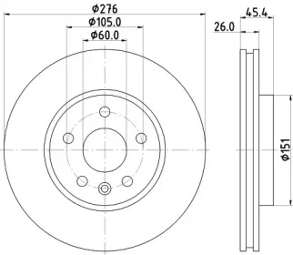 HELLA 8dd355122841 -  Тормозной диск
