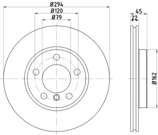 HELLA 8dd355122931 -  Тормозной диск