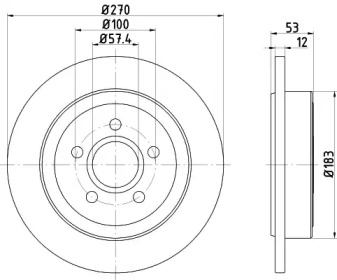 HELLA 8dd355122941 -  Тормозной диск