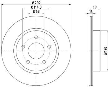 HELLA 8dd355123061 -  Тормозной диск