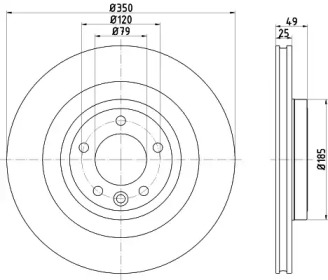 HELLA 8dd355123091 -  Тормозной диск