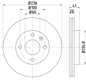 HELLA 8dd355123121 -  Тормозной диск