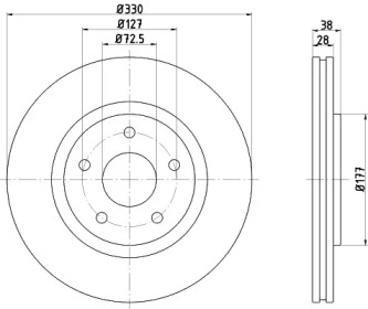 HELLA 8dd355123151 -  Тормозной диск