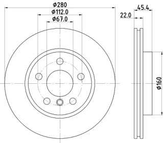HELLA 8dd355123481 -  Тормозной диск