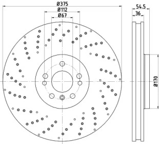 HELLA 8dd355125041 -  Тормозной диск