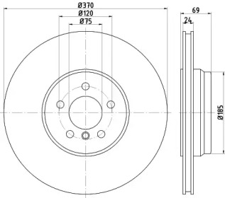 HELLA 8dd355125091 -  Тормозной диск