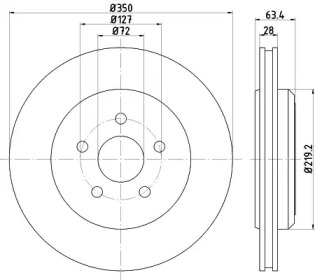 HELLA 8dd355125141 -  Тормозной диск