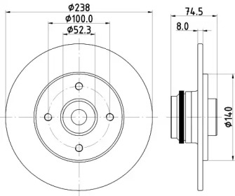 HELLA 8dd355125161 -  Тормозной диск