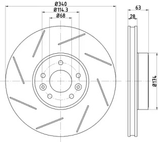 HELLA 8dd355125211 -  Тормозной диск