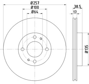 HELLA 8dd355125241 -  Тормозной диск