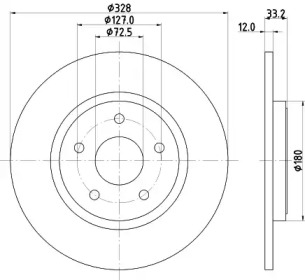 HELLA 8dd355125311 -  Тормозной диск